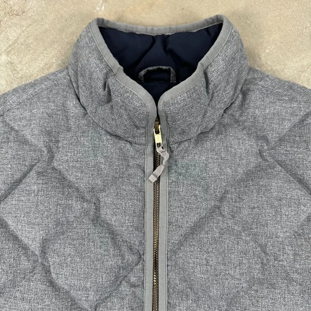 J. Crew Womens Size Large‎ Gray Quilted Vest Full Zip Mock Neck Front Pockets